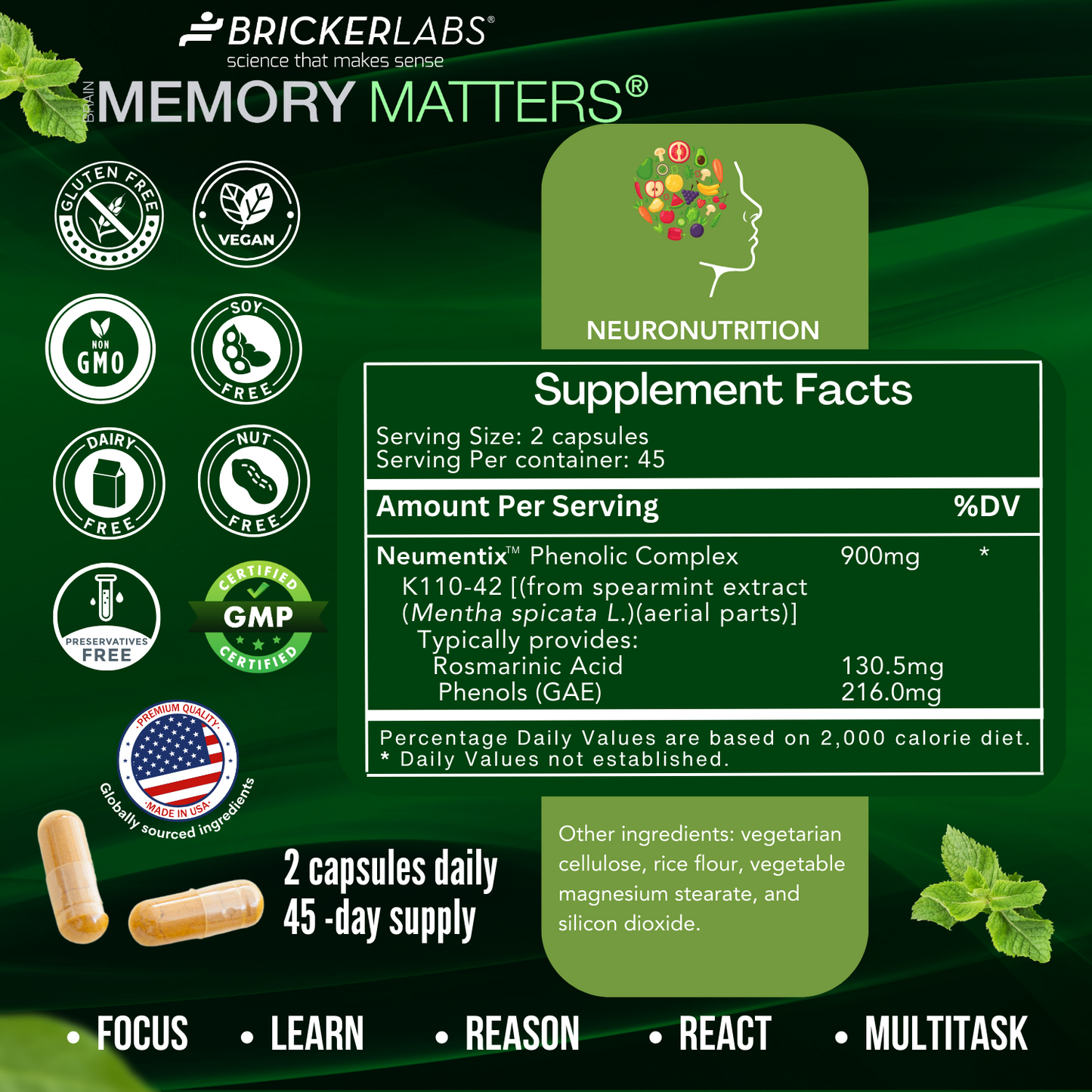Memory Matters® with Neumentix™ Brain Health Supplement